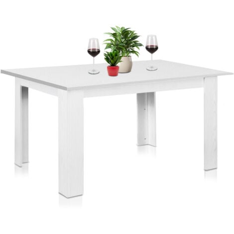Tavolo Allungabile Cucina Sala Pranzo da 90 a 120cm Bianco Frassinato Estensibile