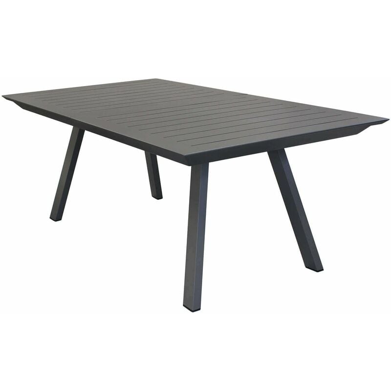 Tavolo allungabile da esterno in alluminio con piano effetto doghe Lyse - DarkGrey