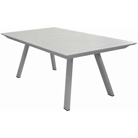 Tavolo allungabile da esterno in alluminio con piano effetto doghe Lyse -  Beige