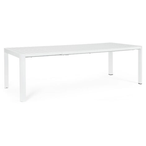 Tavolo Allungabile da Giardino 100x180/240x77.5 cm in Alluminio Kiplin Bianco