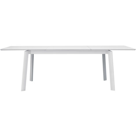 Tavolo Allungabile da Giardino 160/240x102x75 cm San Donato in Alluminio Bianco
