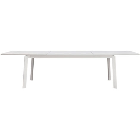 Tavolo Allungabile da Giardino 200/300x102x75 cm Porto Ercole in Alluminio Bianco