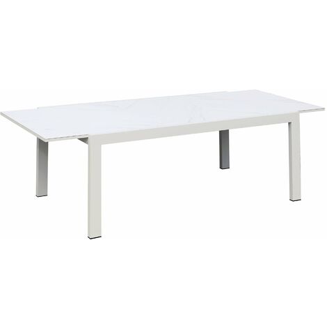 Tavolo Allungabile da Giardino 98x180/240x75 cm in Alluminio Bianco