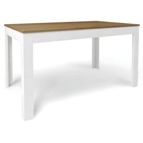 Tavolo Allungabile da Pranzo 140x80 cm Noce e Bianco