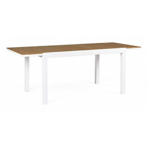 Tavolo Allungabile Elias 140-200x90 cm Bianco in Alluminio