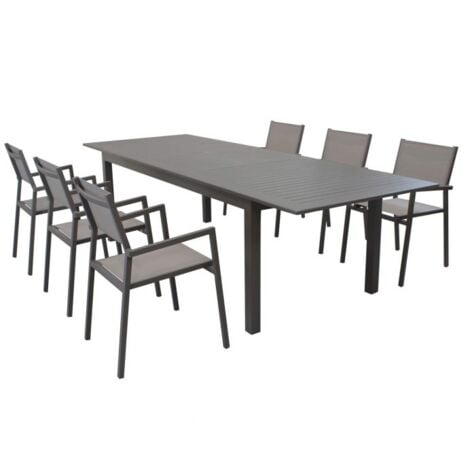 Tavolo allungabile "Ibiza" in alluminio dogato da esterno per giardino e veranda -Tavolo 150-210 x 90 cm / Taupè