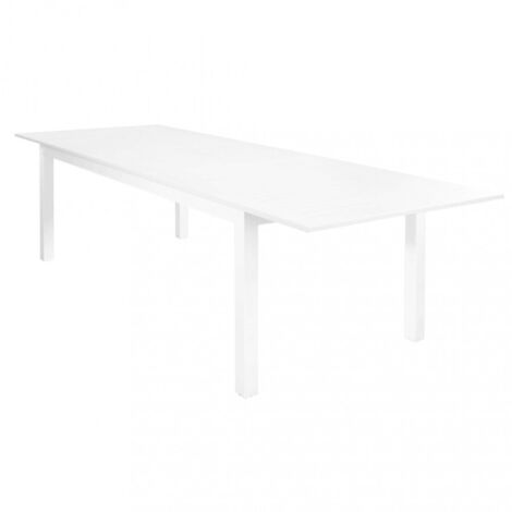 Tavolo allungabile "Ibiza" in alluminio dogato da esterno per giardino e veranda -Tavolo 220-280 x 100 cm / Bianco