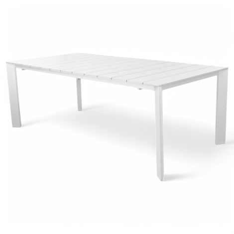 Tavolo allungabile in alluminio bianco 165/215x85xH75,5 cm per esterno Sacramento