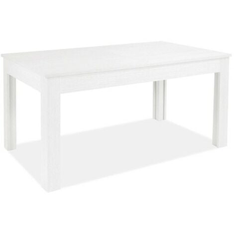 Tavolo allungabile in legno nobilitato bianco frassinato 160/320x90 cm