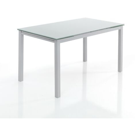 Tavolo quadrato vetro bianco allungabile 90-180 W941/M