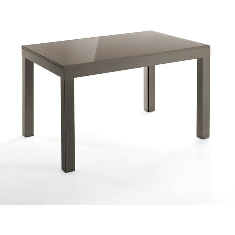 Tavolo allungabile in vetro temprato tortora cm. H.75 x P.83 x L.120