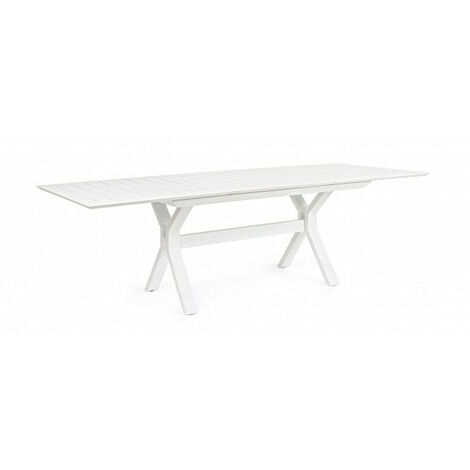 Tavolo Allungabile Kenyon 180-240x100 cm Bianco in Alluminio
