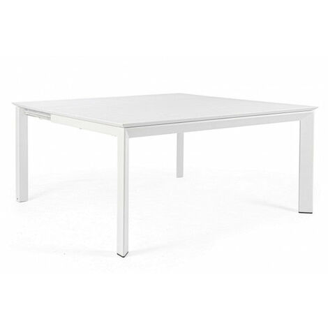 Tavolo Allungabile Konnor 160x110/160 cm Bianco in Alluminio
