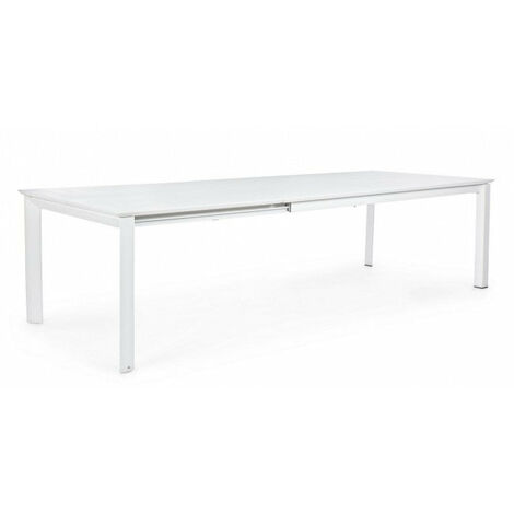 Tavolo Allungabile Konnor 200-300x110 cm Bianco in Alluminio