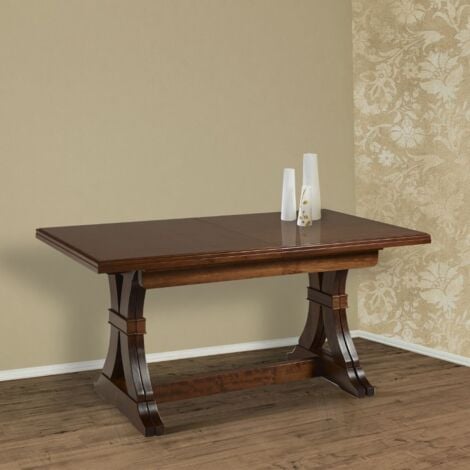 Tavolo allungabile noce antico Polignano in legno massello 180x85x79H