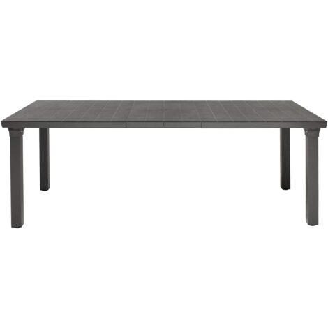 Tavolo Allungabile PER3 S-CAB GRANDE da 170 a 220 cm Piano in Tecnopolimero ANTRACITE Effetto Doghe Gambe in Alluminio Verniciato