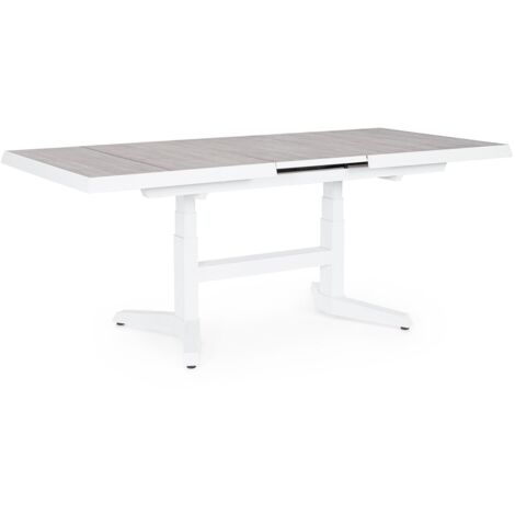 Tavolo allungabile Robert struttura in alluminio, piano in ceramica da 143/183 x 88 cm -Bianco
