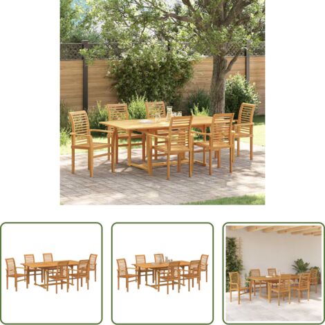 Tavolo allungabile -  Set da Pranzo per Giardino 7 pcs Marrone Legno di teak solido