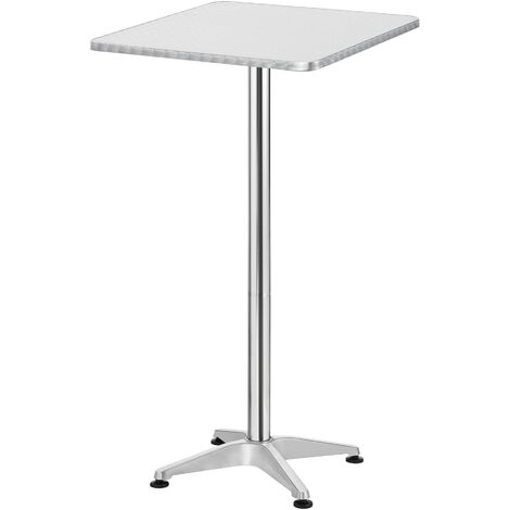 Tavolo Alto da Bar Järpen con Piano Ribaltabile e Altezza Regolabile 75/115 cm - Colore Argento [en.casa]