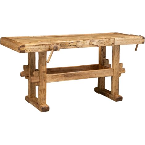 Tavolo alto lavoro 194x90x84 cm Made in Italy Isola cucina piano lavoro legno massello Bancone cucina Tavolo in legno massello