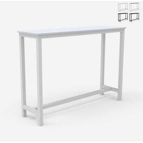 Tavolo alto sgabelli bar cucina consolle ingresso 140x37x100cm Edebel  Colore: Bianco