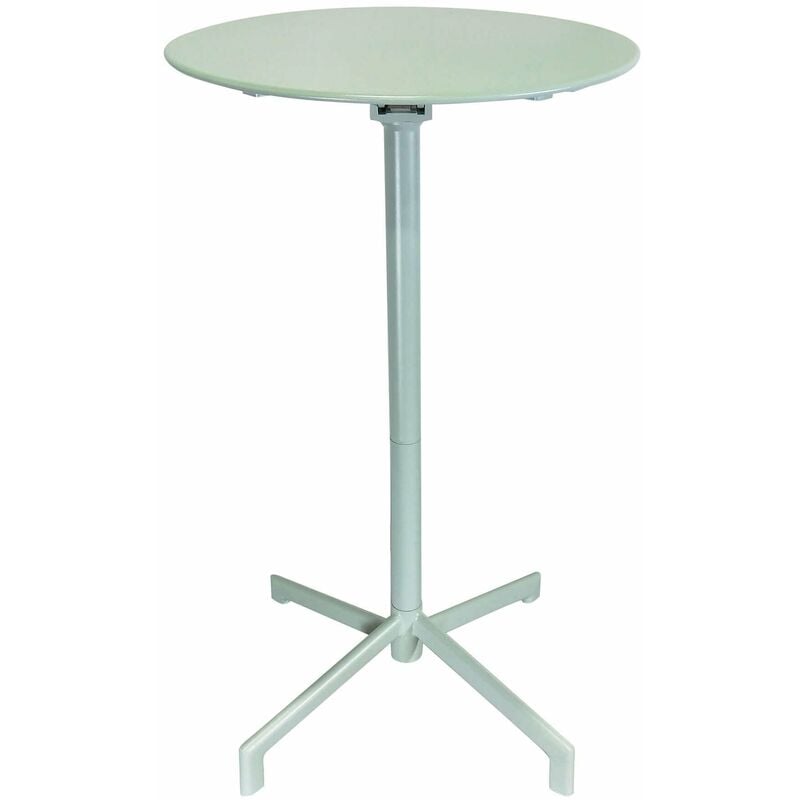 Gardeness - Tavolo alto tondo diametro 60 cm da esterno bar e pub con struttura e piano in acciaio Vegas - Green