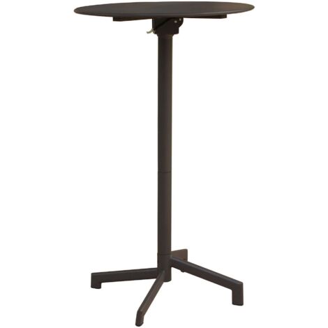 Tavolo alto tondo diametro 60 cm da esterno bar e pub con struttura e piano in acciaio Vegas -  White