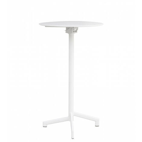 Tavolo Alto Vega Ø60x102 h cm in Acciaio Bianco
