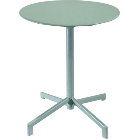 TAVOLO ALTO VEGA IN ACCIAIO TONDO 60 X H74 CM IN COLORE VERDE CHIARO