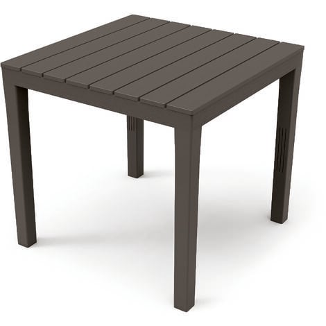 Tavolo antracite effetto doghe in polipropilene 78x78x73 cm