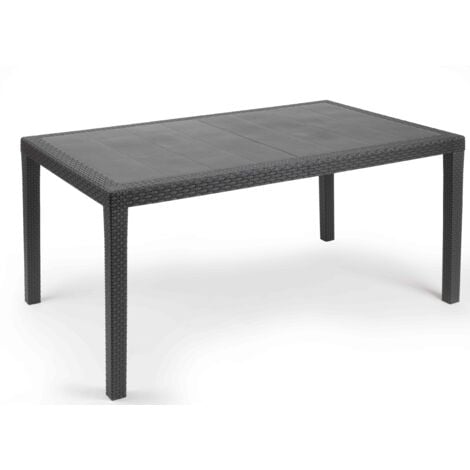Tavolo antracite effetto rattan in polipropilene  150x90x72 cm