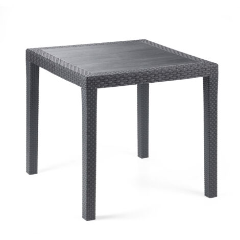 Tavolo antracite effetto rattan in polipropilene  79x79x72 cm