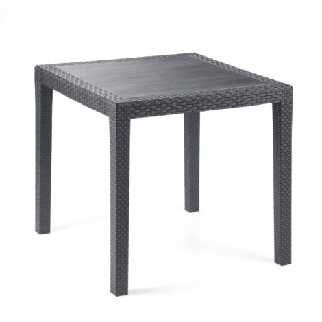 Tavolo antracite effetto rattan in polipropilene  79x79x72 cm