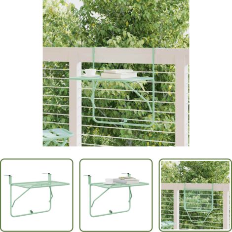 Tavolo appeso -  Tavolo Appeso da Balcone Verde menta 60 x 39 x 65 cm Acciaio