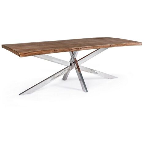 Tavolo Arkansas rettangolare, con gambe, in legno d'acacia da 220 cm