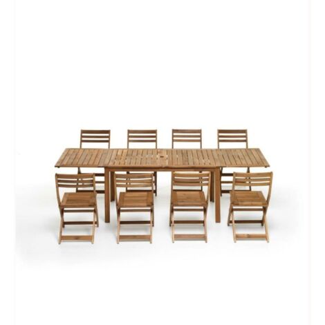 Tavolo Arleston Pranzo Allungabile legno Acacia 2 prolunghe 140/197/254x78 M0727