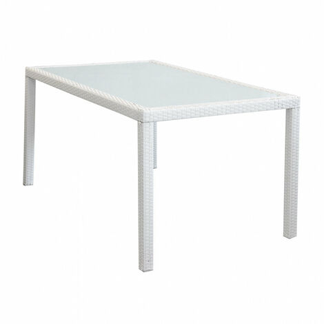 Tavolo Azore 150x90 cm in Wicker Bianco