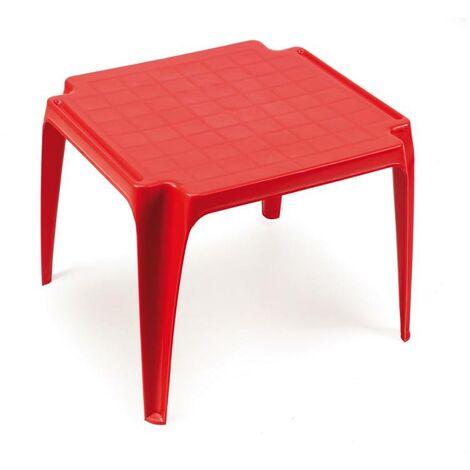 IPAE-PROGARDEN SPA Tavolo Rosso per Bambini per Interno e Esterno in Plastica Robusto e Impilabile 55x50x44cm
