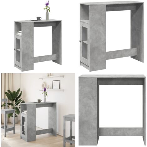 Tavolo Bar con Rastrelliera Grigio 101x40x103,5 cm Multistrato - Tavolo da bar - Tavolo da pranzo