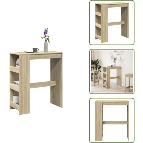 Tavolo bar con rastrelliera - vidaXL Tavolo Bar con Rastrelliera Sonoma 90x40x103,5 cm Multistrato - Tavolo bar multistrato