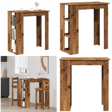Tavolo Bar con Ripiano Antico 102x50x103,5 cm Truciolato - Ripiano - Truciolato