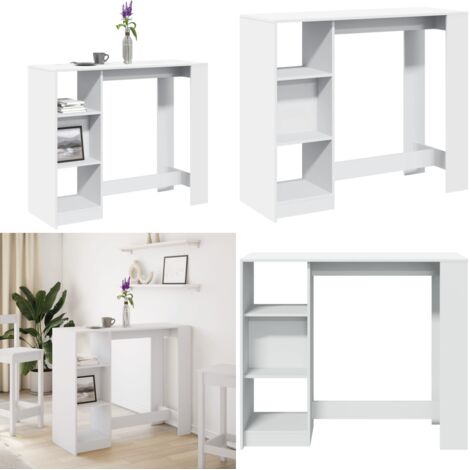 Tavolo Bar con Ripiano Bianco 124x46x103,5 cm in Truciolato - Tavolo da pranzo - Tavolo da cucina