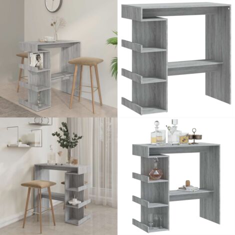Tavolo Bar con Ripiano Grigio Sonoma 100x50x101,5 cm - Tavolo da pranzo - Ripiano