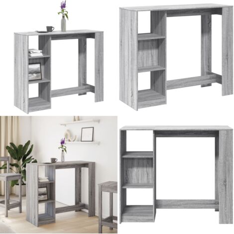 Tavolo Bar con Ripiano Grigio Sonoma 124x46x103,5cm Multistrato - Tavolo da pranzo - Tavolo da cucina