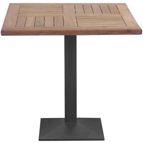 Tavolo Bar e Giardino Quadrato 80x80 cm in Legno Teak e Ghisa