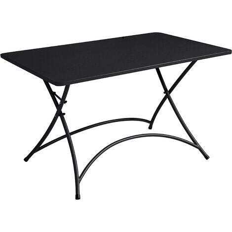 Tavolo Bar Giardino Pieghevole in Ferro per Esterni Rettangolare 120 x 70 cm