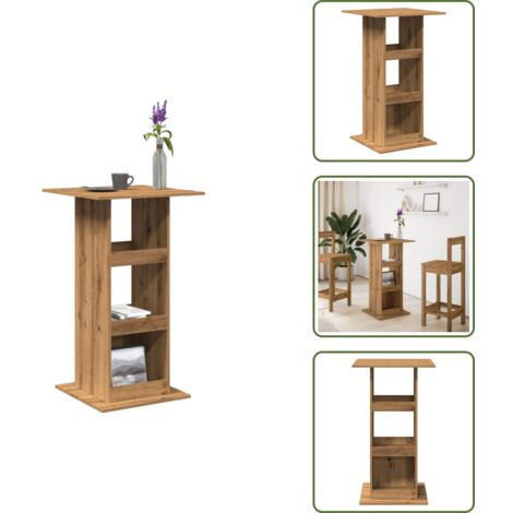 Tavolo bar in truciolato - vidaXL Tavolo Bar Portaoggetti Rovere 60x60x102 cm Legno Multistrato - Tavolo bar rovere
