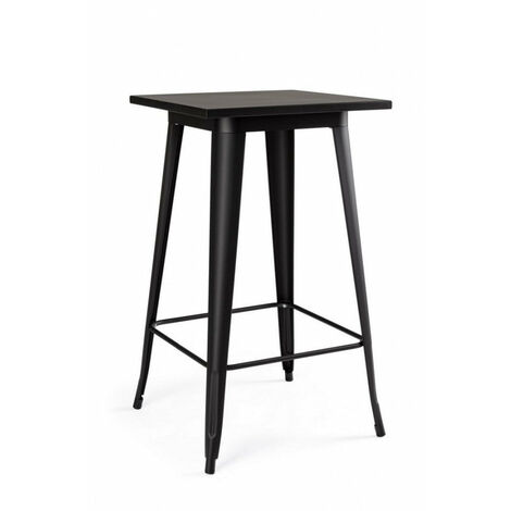 Tavolo Bar Minnesota Quadrato Nero H103 in Metallo