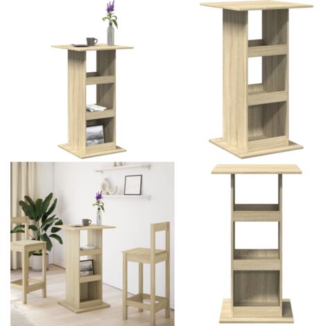 Tavolo Bar Portaoggetti Rovere Sonoma 60x60x102 cm Multistrato - Tavolo da bar - Tavolo da pranzo