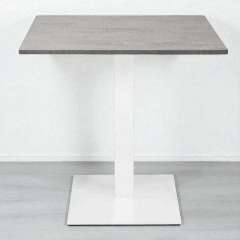 Tavolo bar ristorante 80x80 cm base bianca piano laminato Cemento H 75